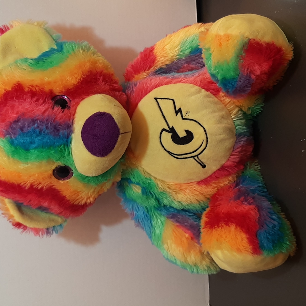 15 inch Tye Dye Plush Teddy Bear Stuffed Toy with Promo Logo on Tummy
